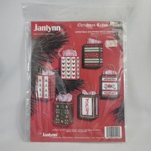 Janlynn Christmas Cross Stitch Shopping Bag Ornaments Kit